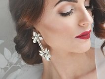wedding crystal earrings, handmade